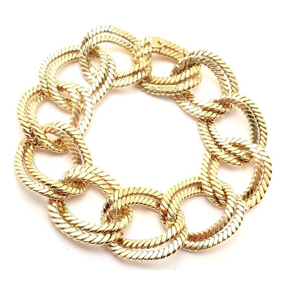 Rare! Authentic Verdura 18k Yellow Gold Rope Link Bracelet - Picture 2 of 10